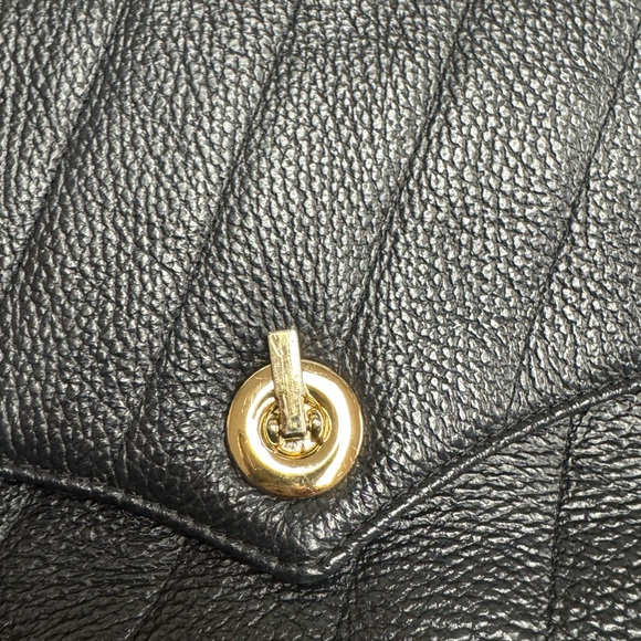 Anna Paola Black Quilted Leather Chain Shoulder Bag with Gold Hardware - Picture 3 of 9